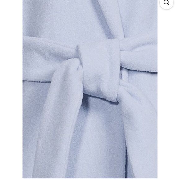 Mark Alan light blue pea coat open front self tie belt, size XL - Picture 2 of 16